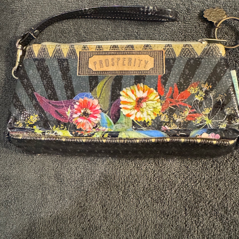 Floral Black and Floral Wristlet by Papaya